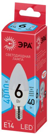 Лампа светодиодная ECO LED B35-6W-840-E14 (диод, свеча, 6Вт, нейтр, E14 (10/100/3500)