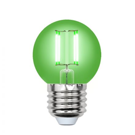 Лампа светодиодная декоративная цветная LED 5вт 200-250В шар 350Лм Е27 ЗЕЛЕНЫЙ Uniel Air color