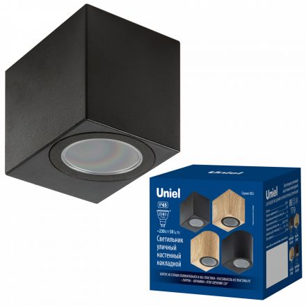 Светильник уличный под лампу GU10 Архитектурный накладной  UUL-P41A 6W/GU10 IP65 BLACK Корпус черный