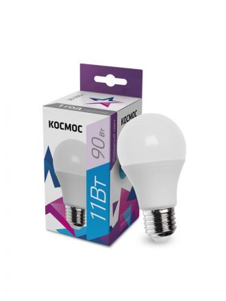Лампа светодиодная LED 11Вт 220В Е27 D60х108 6500К дневной 880 лм A60 Космос