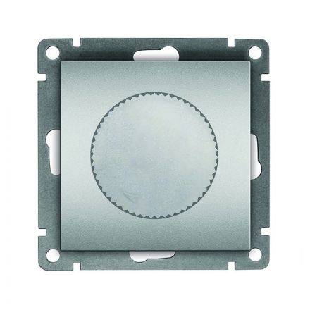 Светорегулятор (Диммер) UNIVersal серия Афина, с/у, 3А, 220В, 500Вт, серебро (еврослот)