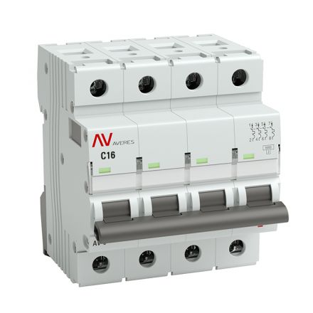 Выключатель автоматический AV-6 4P 16A (C) 6kA AVERES