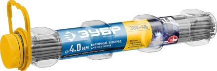 Электроды ЗОК-46 рутил-целлюлозный, d 4.0x350 мм, 1,5 кг в ПВХ тубе, Профессионал.