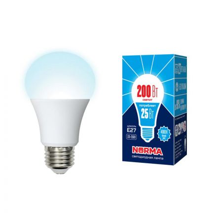 LED-A70-25W/4000K/E27/FR/NR Лампа светодиодная. Форма ''A'', матовая. Серия Norma. Белый свет (4000K). Картон. ТМ Volpe''