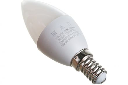 Лампа светодиодная LED 11вт Е14 белый матовая свеча