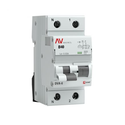 Автомат дифференциальный DVA-6 1P+N 40А (C) 30мА (AC) 6кА AVERES