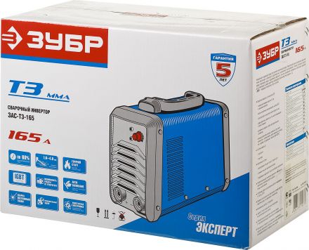 Инвертор сварочный 165А, Профессионал, MMA, ПВ-60%, 220В (мин 160В)