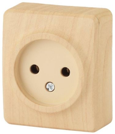 Розетка 2P, 16A-250В, ОУ, Эра Эксперт, сосна, 11-2201-11