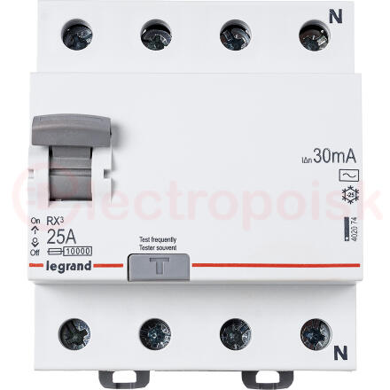 ВДТ RX3 - 4П - 25 А - тип A - 30 мА - 4 модуля