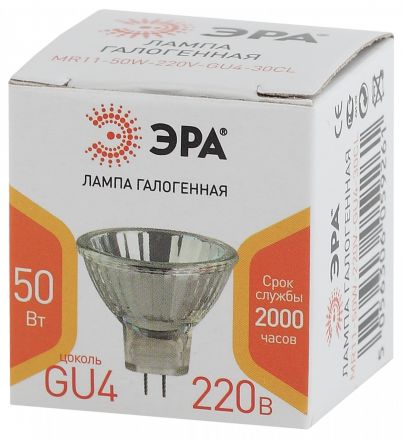 Лампа светодиодная GU4-MR11-50W-220V-30 CL (галоген софит 50Вт нейтр GU4) (10/300/12000)