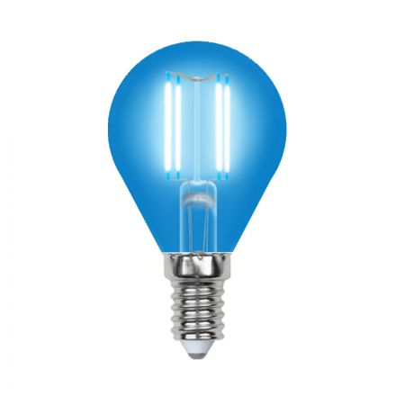 Лампа светодиодная декоративная цветная LED 5вт 200-250В шар 350Лм Е14 СИНИЙ Uniel Air color
