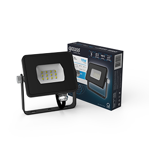 Прожектор светодиодный ДО-10 Вт 1000 Лм 6500К 200-240 В IP65 черный LED Qplus Gauss
