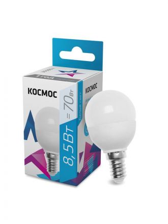 Лампа светодиодная LED 8.5Вт GL45 220В E14  D45x79 4500K 720 лм белый Космос