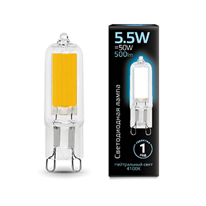 Лампа светодиодная LED 5.5 Вт 500 Лм 4100К белая G9 капсула 220 В стекло Black Gauss
