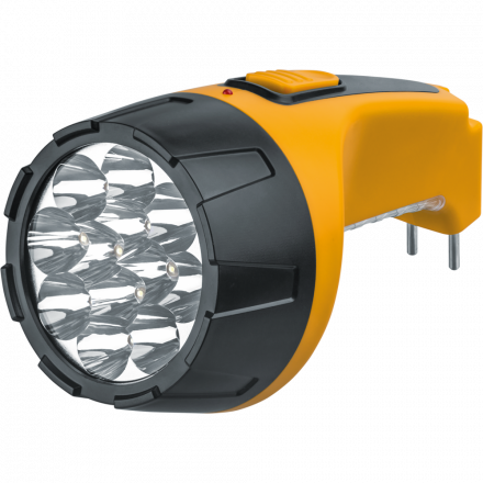 Фонарь светодиодный NPT-CP05-ACCU 12+10LED аккумуляторный с вилкой для зарядки пластик