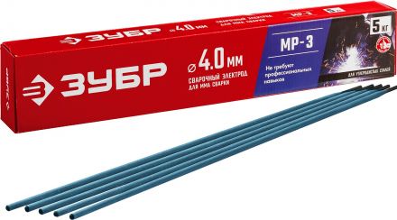 Электроды МР-3 рутиловый, d 4.0x450 мм, 5 кг в коробке.