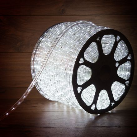 Дюралайт профессиональный LED, постоянное свечение (2W) - белый, 24LED/м O10мм, бухта 100м