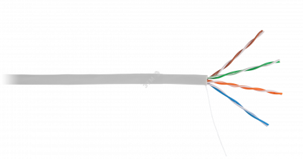Витая пара неэкранированная U/UTP категория 5e 4 пары (24 AWG) одножильная PVC серый (305 м) UTP4-C5E-SOLID-GY-305