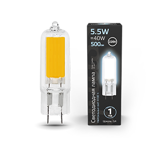 Лампа светодиодная LED 5.5 Вт 500 Лм 4100К белая G4 капсула 220 В стекло Black Gauss
