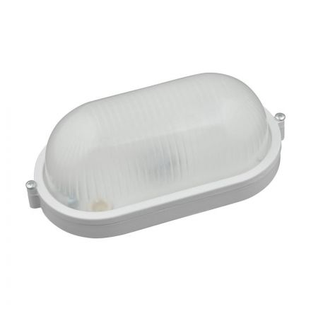 ULW-K23A 8W/6000K IP54 WHITE Светильник светодиодный влагозащищенный. Овал. Дневной белый свет (6000K). 600Лм. 210х105х80  мм. Корпус белый. ТМ Uniel.