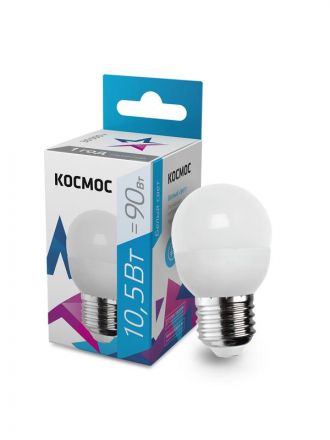 Лампа светодиодная LED 10.5Вт GL45 220В Е27 D45х79 4500K белый 840 лм Космос
