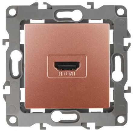 Розетка HDMI, Эра12, медь, 12-3114-14