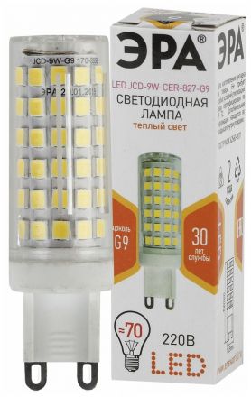 Лампа светодиодная LED 9Вт JCD 2700К G9 теплый капсула