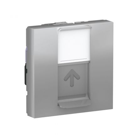 Розетка UNICA MODULAR компьютерная RJ45 одиночная категория 6 STP 2 модуля алюминий