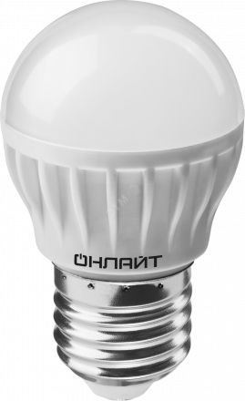 Лампа светодиодная LED 6вт E27 теплый матовый шар