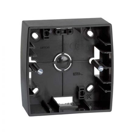 Коробка наружной установки на 1 пост,  89х89х27 mm, S82, графит
