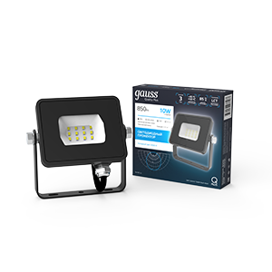 Прожектор светодиодный ДО-10 Вт 850 Лм 6500К 200-240 В IP65 графитовый LED Qplus Gauss