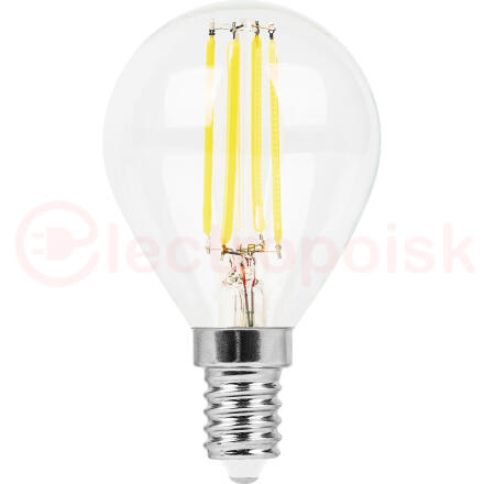 Лампа светодиодная LED 9вт Е14 теплый шар FILAMENT