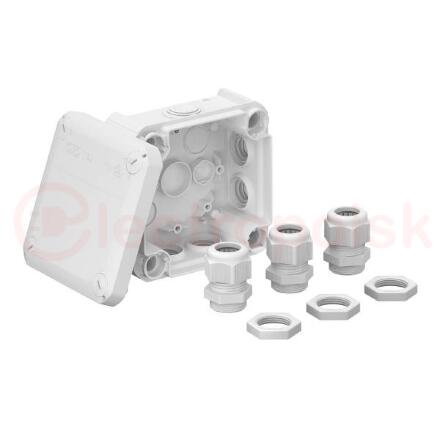 Коробка распаячная T60 114x114x57 IP67 + 3 сальника