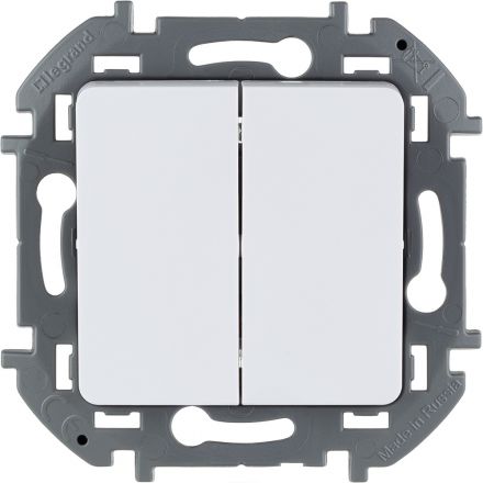 Выключатель двухклавишный INSPIRIA 10 AX 250 В~ белый