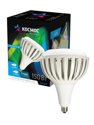 Лампа светодиодная LED 150Вт 220В Е40 D210х240 6500К дневной 13200 лм Космос