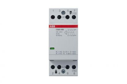 Контактор ESB25-40N-06 модульный (25А АС-1, 4НО), катушка 230В AC/DC