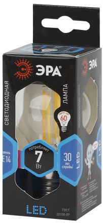 Лампа светодиодная F-LED P45-7W-840-E14 (филам  шар  7Вт  нейтр  E14) (10/100/3000) ЭРА