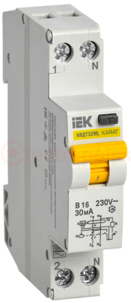 Выкл. авт. диф. тока АВДТ32МL В16 30мА KARAT IEK