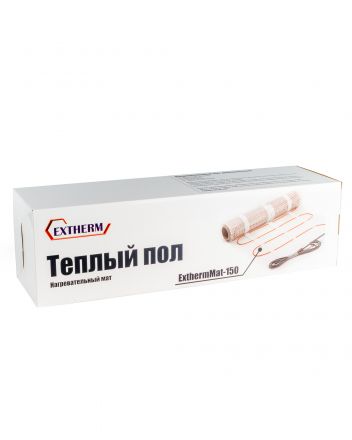 Мат нагревательный 7 кв.м ExthermMat 150-1050-7.0 для теплого пола двухжильный. Удельная мощность 150 Вт/м2. Полная мощность 1050 Вт. Площадь обогрева 7 м2. Ширина мата 0,5 м.