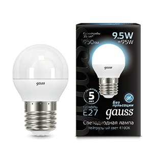 Лампа светодиодная LED 9.5 Вт 950 Лм 4100К белая Е27 Шар Black Gauss