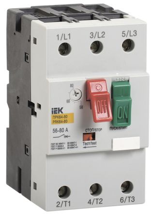 Выключатель защиты двигателя ПРК64-63 In=64A      Ir=40-63A Ue 660В IEK