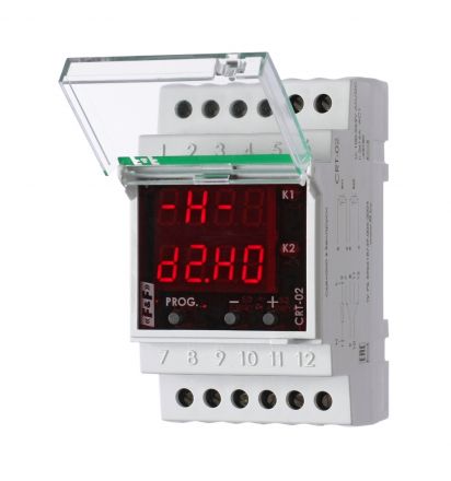 Терморегулятор CRT-02 (-50°C-+140°C) для систем снеготаяния/антиобледенения на шину DIN, с датчиком RT823 на проводе, 2х16А