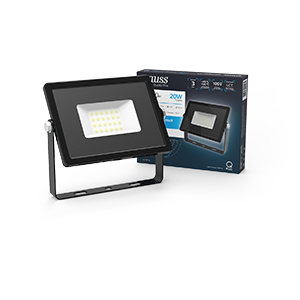 Прожектор светодиодный ДО-20 Вт 2000 Лм 6500К 200-240 В IP65 черный LED Qplus Gauss