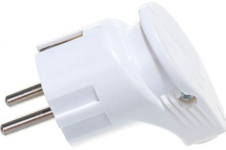 Вилка Navigator 61 362 NCA-PL04-16A-E-WH угловая с заземлением белая