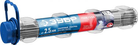 Электроды УОНИ 13/55 с основным покрытием, d 2.5x350 мм, 1,2 кг в ПВХ тубе, Профессионал.