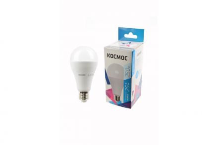 Лампа светодиодная LED 25Вт 220В E27 D65х130 4500 белый A65 Космос