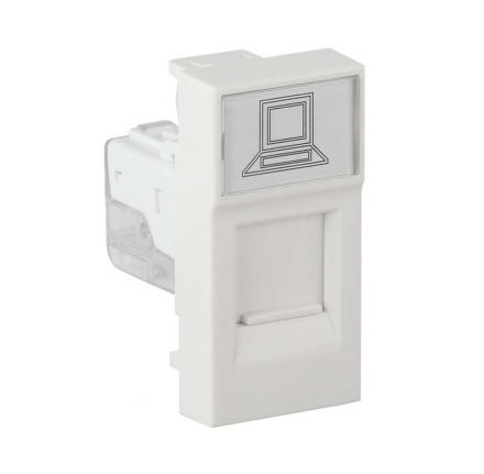 Розетка модульная компьютерная RJ-45 45х22.5мм белая