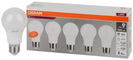 Лампа светодиодная LED 10 Вт E27 6500К 800Лм груша 220 В (замена 75Вт) OSRAM