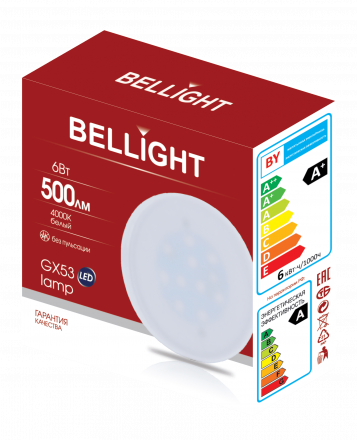Лампа LED 6Вт 4000K 500Лм GX53 IP 65 Bellight