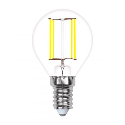 Лампа светодиодная с трехступенчатым диммером 100-50-10 LED 5вт 175-250В шар 420Лм Е14 3000К Uniel Multibrigh филамент